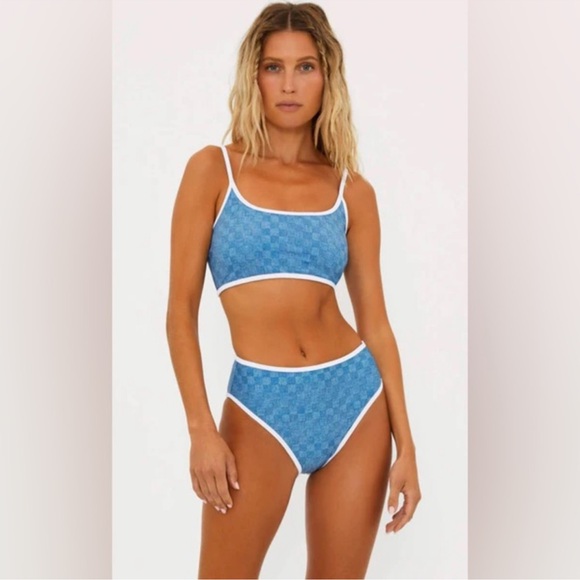 NWT Beach Riot DENIM DAZE Estelle Bikini Swim Top and Bottom Sz S - Picture 11 of 12